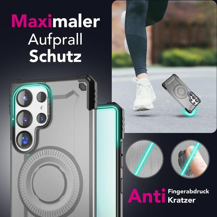 Produktbild Nalia Granite - Armor Panzer Hülle mit MagSafe Ring und Ständer - Military Hardcase (Samsung Galaxy S25 Ultra)