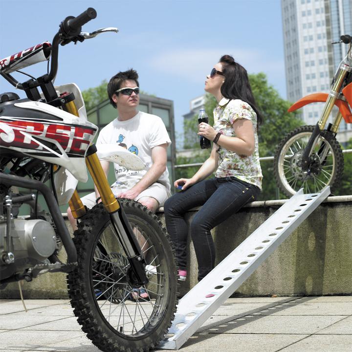 Produktbild Wiltec 2x Auffahrrampe 192cm 182kg ATV Quad Motorrad Alu Auffahrschiene Rampe