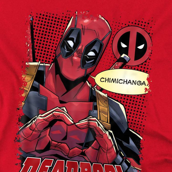 Actual product image Deadpool Mens Chimichanga Heart T-Shirt (4XL)