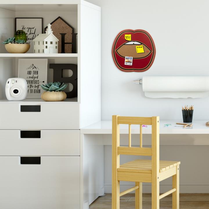 Image du produit Locomocean Tableau d'affichage LED en liège - Bouche (Tableau d'affichage, 45 x 10 x 44 cm)