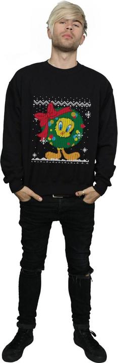 Actual product image Looney Tunes Mens Tweety Pie Christmas Fair Isle Sweatshirt (XXL)