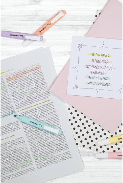 Produktbild STABILO swing cool Pastel Textmarker (Pastellfarben, 4 mm, 6 x)