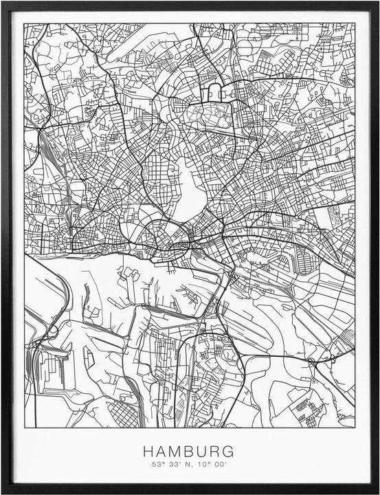 Produktbild Trenddeko Stadtplan Hamburg (80 x 100 cm)