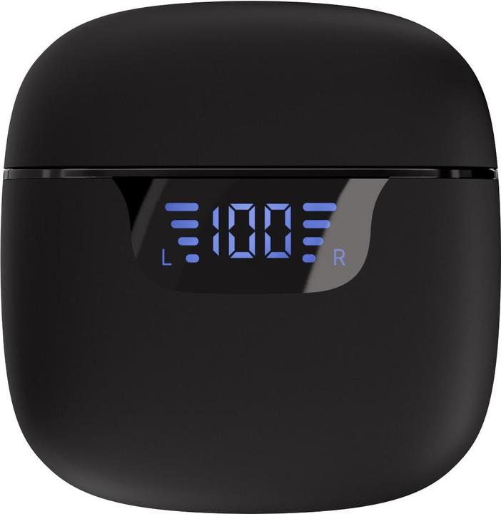 Actual product image Vivanco TWS Bluetooth headphones with LED display case, black (20 h, Cable)