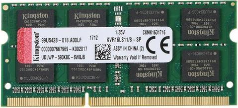Produktbild Kingston ValueRAM (1 x 8GB, 1600 MHz, DDR3L-RAM, SO-DIMM)