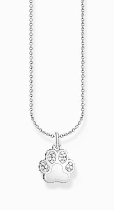 Actual product image Thomas Sabo Necklace with paw pendant and white silver stones (925 silver, 38 - 45 cm)