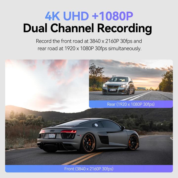 Actual product image Viofo A129 Pro 2CH Duo 4K Wifi GPS - Premium car dashcam (GPS receiver, Wi-Fi, Built-in display, Built-in microphone, 4K)