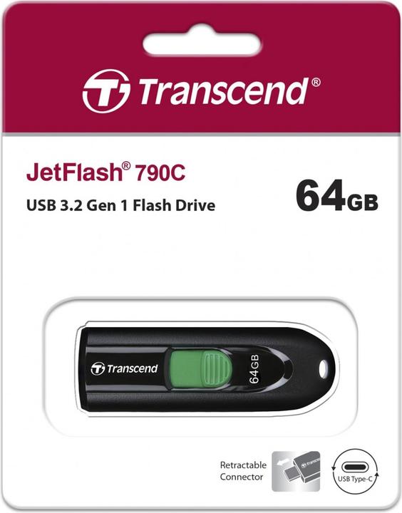 Immagine prodotto Transcend JetFlash 790C (64 GB, USB-C, USB 3.1)