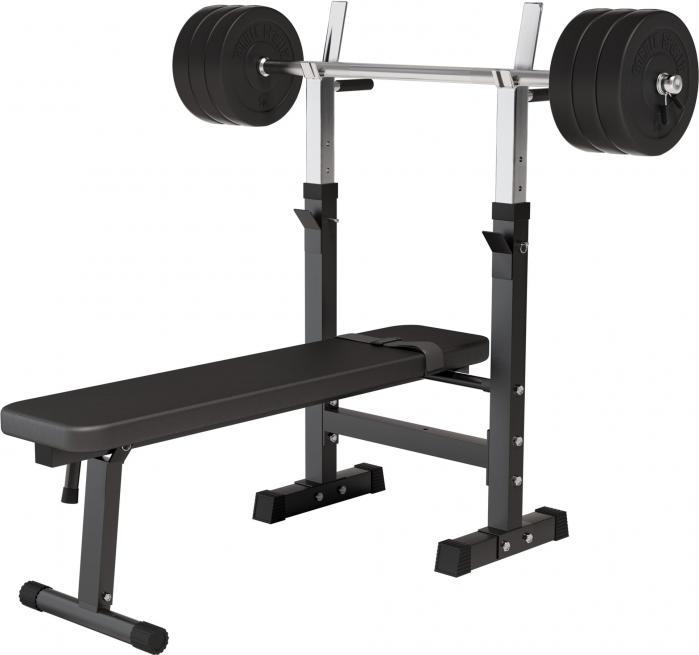 Actual product image Gorilla Sports Weight bench barbell set plastic 38kg-70kg