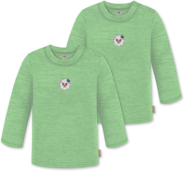 Normani 2er Pack Baby Merino Longsleeve „Taupo" - 9465