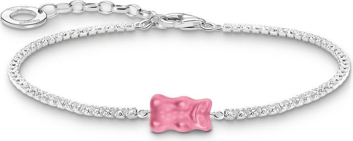 Image du produit Thomas Sabo Tennisarmband mit pinkfarbenem Goldbären und Steinen Silber (19 cm, Argent 925)