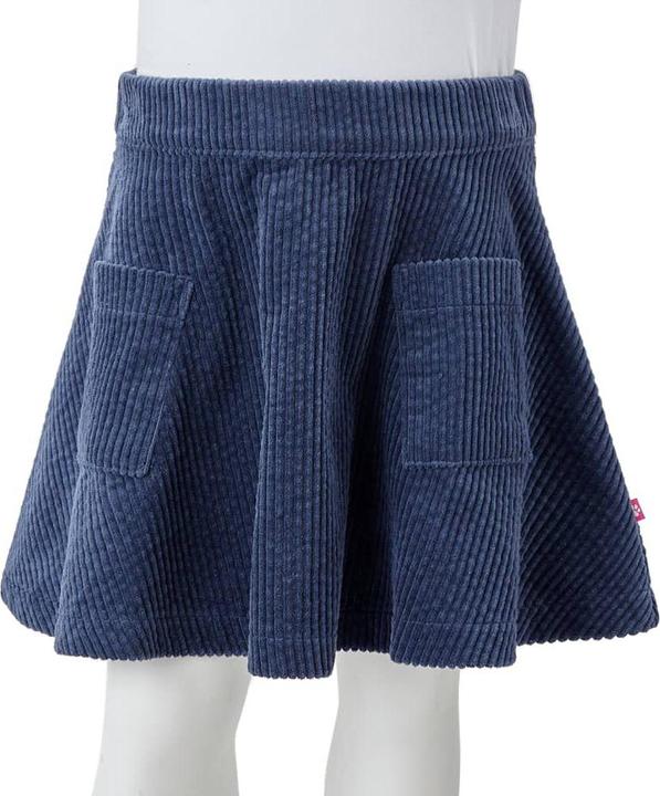 Immagine prodotto VidaXL Gonna per bambini con tasche in velluto a coste blu navy 92,Materiale: 100 (92)