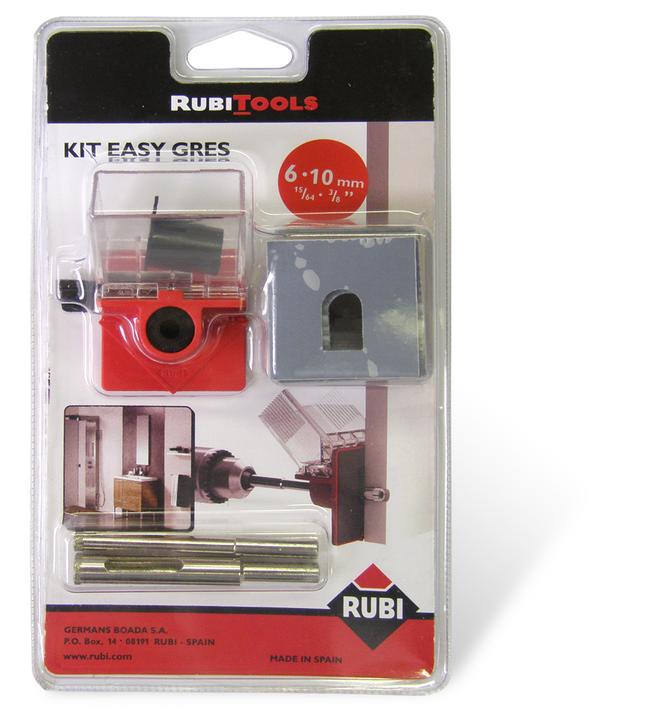 Immagine prodotto Rubi Set Easy Gres: 2 punte diamantate per piastrelle in ceramica, 6 mm e 10 mm + guida con serbatoio (6, 10 mm)