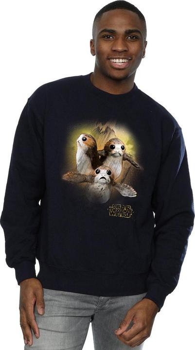 Actual product image Star Wars Mens The Last Jedi Porgs Brushed Sweatshirt (S)