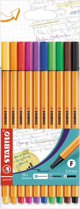 Actual product image STABILO point 88 Fineliner (Multicoloured, 10 x)