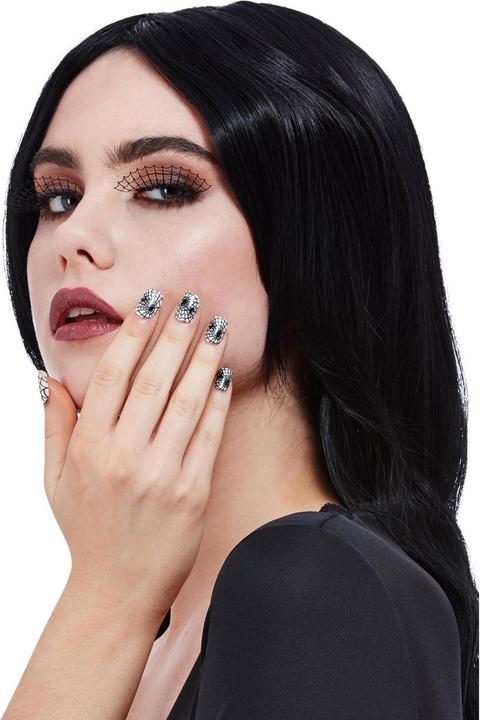 Actual product image Smiffys Make-Up FX Spider Web Costume Eyelash & Nails Set (Eyelashes applicator)