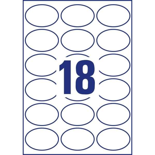 Image du produit Avery Zweckform Kennzeichnungs-Etiketten, ovale, 63.5x42.3 mm gris foncé, permanent, papier non traité