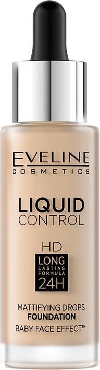 Eveline EVELINE Liquid Control HD Mattifying Drops Foundation matujący podkład do twarzy 015 Light Vanilla 3 (015 Light Vanilla)