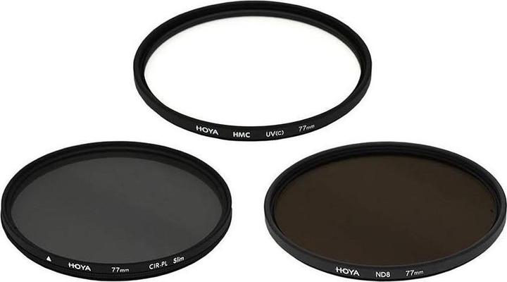 Image du produit Hoya Digital Filter Kit II (UV, CIR-PL & ND8) Filterset (46 mm, Filtre gris neutre, Filtre polarisant, Filtre UV)