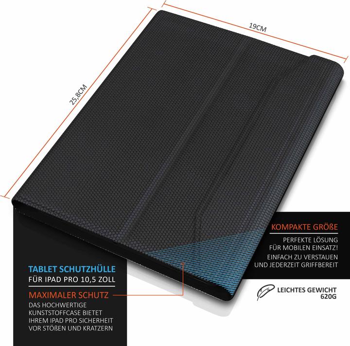 Produktbild Aplic Tablet Tastatur, Kunstledercase für iPad Pro 10,5", Bluetooth Keyboard mit Apple Layout (DE, iPad Pro 10.5)