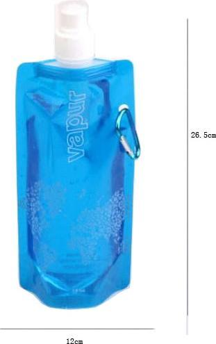 Immagine prodotto Stride Trinkblase Tragbarer Wasserbeutel Faltbare Festival Trinkflasche mit Karabiner - Div. Farben 480ml (0.48 l)