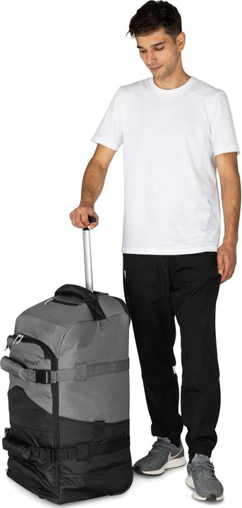Produktbild Normani Reisetasche mit Rucksackfunktion 90L mit Regenüberzug Schwarz/Grau (90 l, L (90 - 115l))