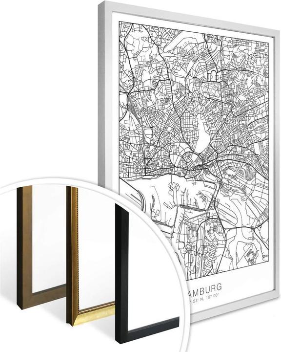 Immagine prodotto Trenddeko Mappa della città di Amburgo (60 x 80 cm)