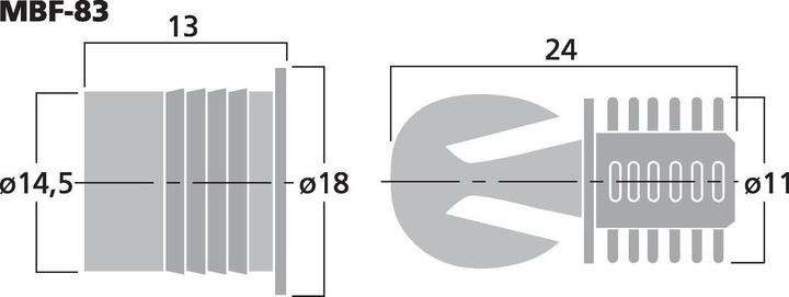Actual product image Monacor LS frame lever set 8pcs each