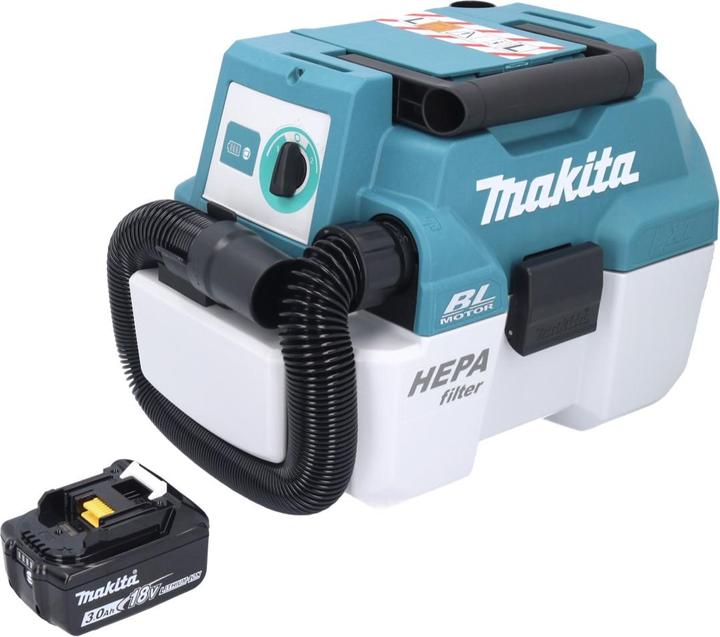 Produktbild Makita DVC 750 LF1 Akku Staubsauger LXT 18 V 67 mbar 7,5 l Brushless + 1x Akku 3,0 Ah - ohne (Nass-Trockensauger)