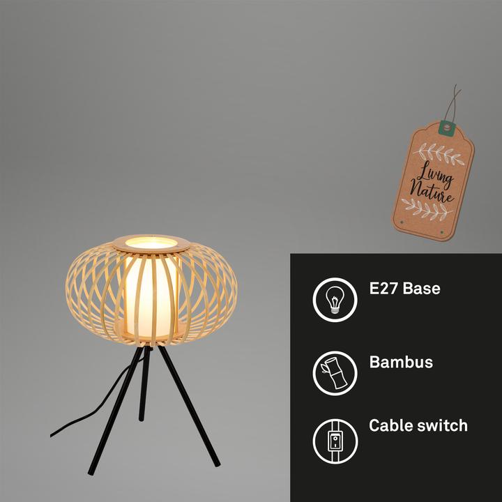 Immagine prodotto Briloner Lampada da tavolo, bambù naturale, escl. 1xE27/max.10W (E27)