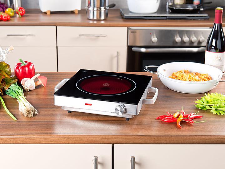 Actual product image Rosenstein & Söhne Mobile glass ceramic hob with infrared heat, set of 2