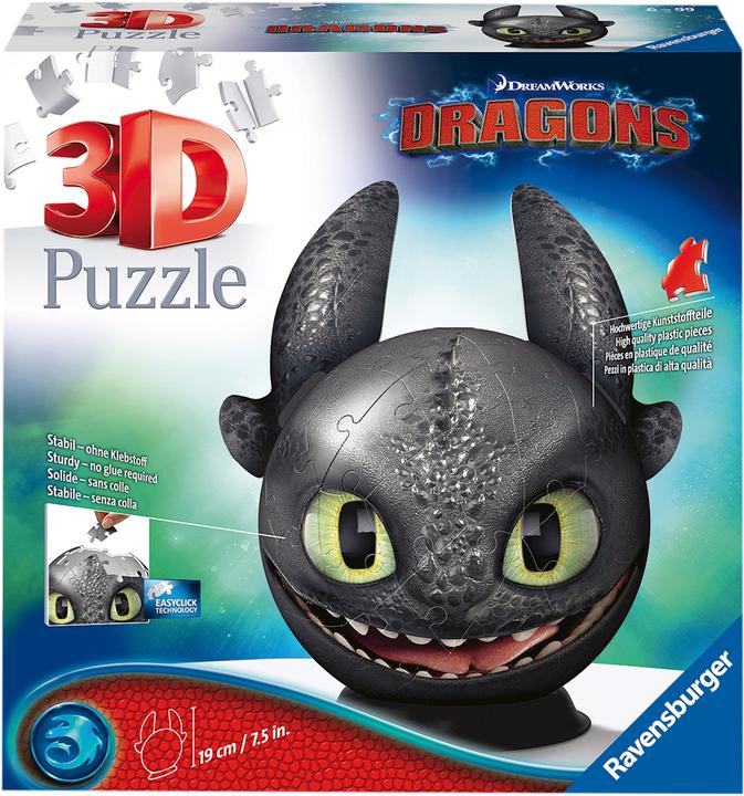 Image du produit Ravensburger Dragons 3 édentés avec des oreilles (72 pièces)