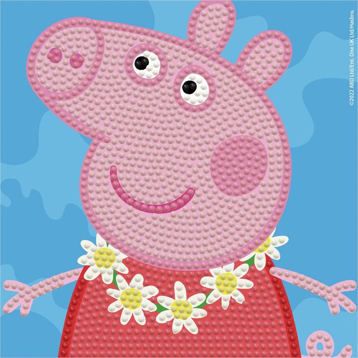 Produktbild Diamond Dotz DOTZIES® Original Diamond Painting Set Peppa Pig mit 6 Motiven: 2 Bilder 15 x 15 cm, 2 Armbänder, 2