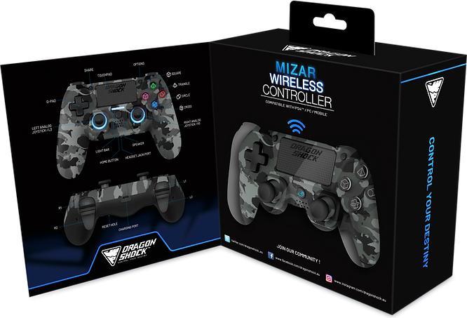 Produktbild DragonShock Controller Mizar Wireless grau camo PS4 (PS4)