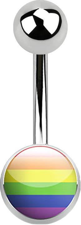 Produktbild Star Piercing Banane silber mit Regenbogenfarben (Chirurgenstahl 316L, ohne Messing)