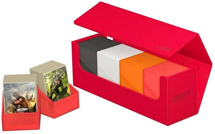 Actual product image Ultimate Guard Card Box XenoSkin Arkhive Monocolor 400+ Red