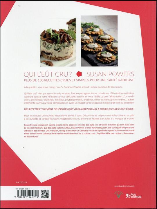 Image du produit Qui l'eût cru? plus de 130 recettes crues et simples pour une santé (Français, Powers Susan, 2016)