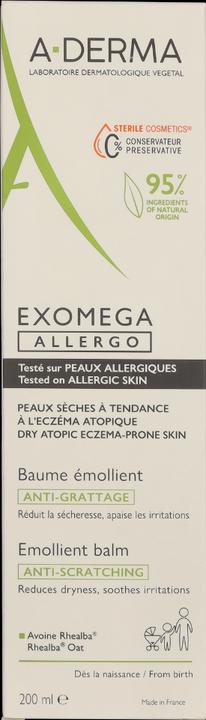 Produktbild A-Derma EXOMEGA ALLERGO Balsam Bals (Körpermilch, 200 ml)
