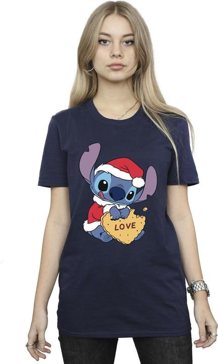 Produktbild Disney Lilo And Stitch Christmas Love Biscuit TShirt (L)