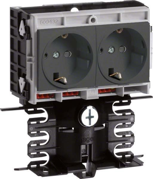 Actual product image Hager TEH SL200809409011 GerÃ¤tetr Techn SL20080 2xSTD grahitschwa (2 cm)