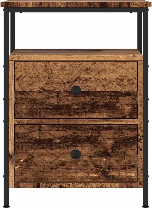 Produktbild VidaXL Nachttisch Stauraum Nachtschrank Nachtkommode Nachtkonsole Altholz-Optik (44 x 45 x 60 cm)