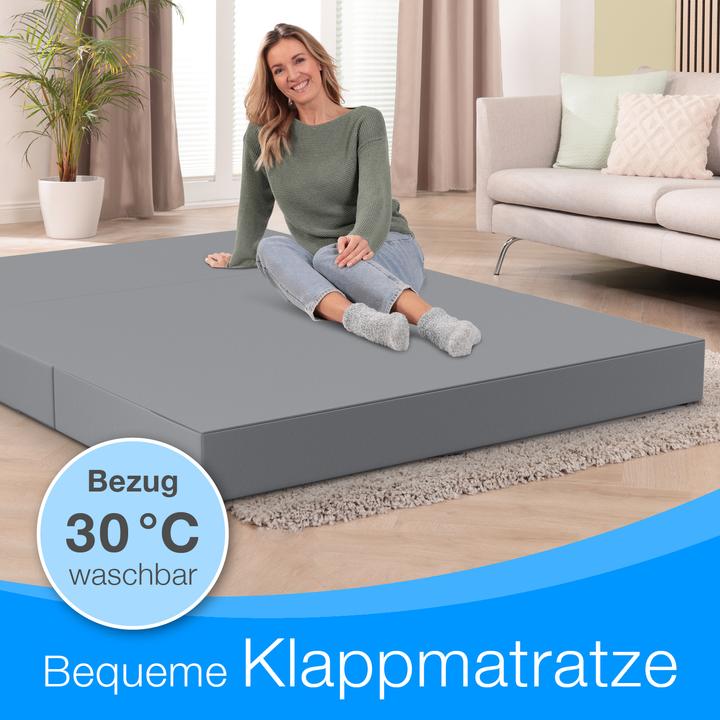 Produktbild Bestschlaf Klappmatratze, 3-teilige Faltmatratze, Reisebett, Gästematratze (120 x 195 cm, Schaumstoffkern)