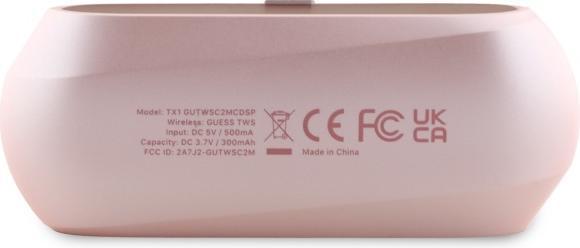 Image du produit Guess Casque sans fil Elongated Metallic ENC TWS Bluetooth Headset - Rose (ANC, 26 h, Sans fil)