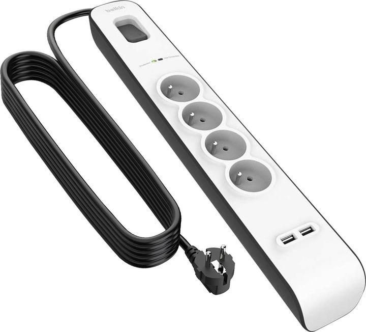 Belkin BSV401CA2M Voltage protection, 4 AC outputs (4 x, CEE 7/5, 2 m)