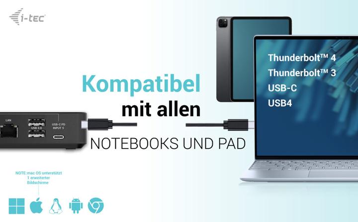 Produktbild i-tec USB-C Dual KVM Display Docking Station 4K (USB-C, 9 Ports)
