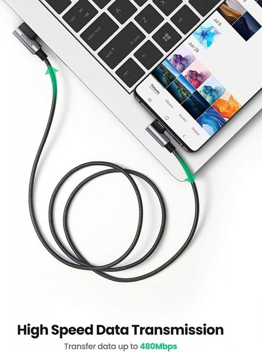 Produktbild Ugreen Right Angle USB C Quick Charging Cable (0.50 m, USB 2.0)