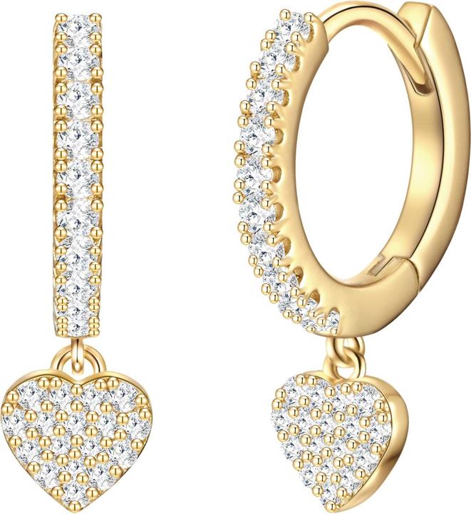Glanzstücke München Damen Herz Sterling Silber Zirkonia gelbgold - 30444 (Sterling Silber)