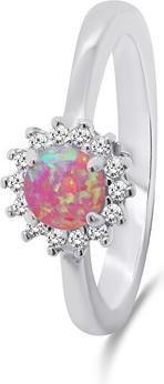 Brilio Silver - Beautiful silver ring with opal and zircons RI056WP - Circuit: 54 mm (54)