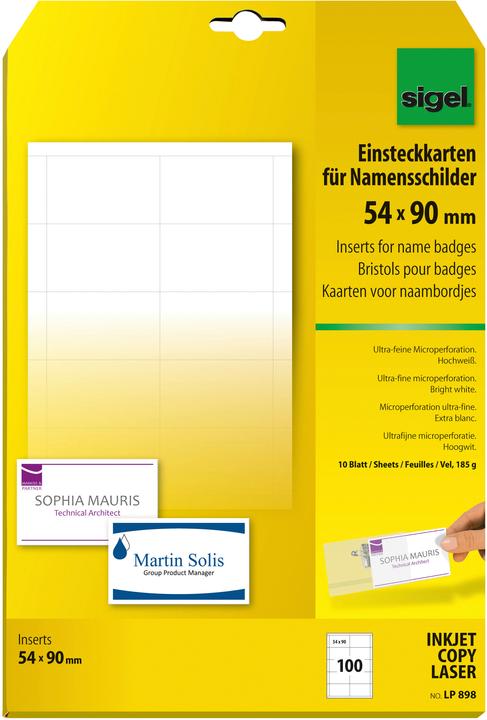 Produktbild Sigel Einstecketiketten für Namensschilder