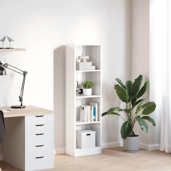 Actual product image VidaXL Bücherregal Hochglanz-Weiss 40x24x143 cm Holzwerkstoff (40 x 24 x 143 cm)